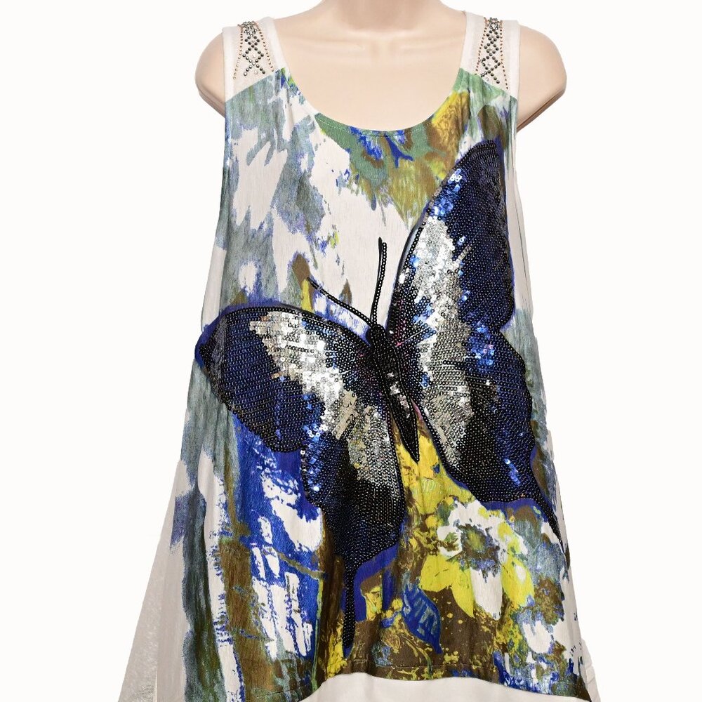 VINTAGE CONCEPT- Embellished Tunic Top XL- Sparkling!! - Picture 8 of 9